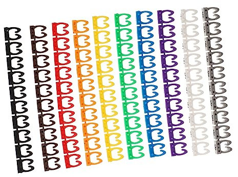 GAROZATION 100pcs Multicolor Cord Identification Tags Cable Markers for USB Wire Management Install Color Labels Moisture-Resistant Plastic for Home Office Wiring