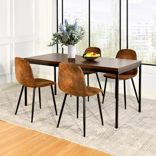 FurnitureR Modern Konferenztisch 120x70 cm | Elegante MDF-Platte & Metallgestell | Besprechungstisch für 4 Personen