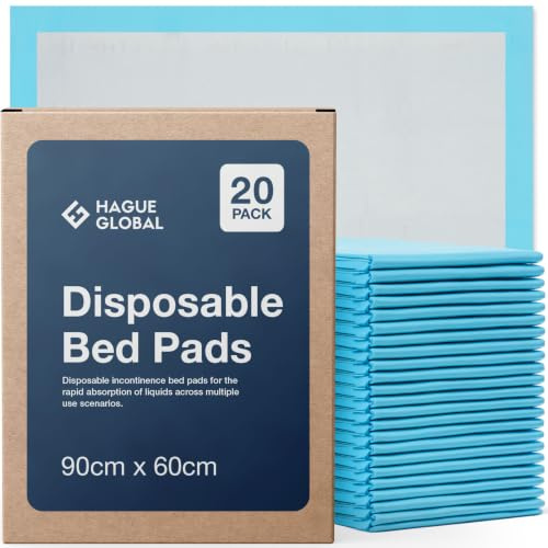 20 x ESSENTIAL Incontinence Bed Pads 60 x 90 CM | 1,200 ML Capacity | Large Disposable Incontinence Pads | Ultra Absorbency Incontinence Bed Sheets For Adults, Children & Babies