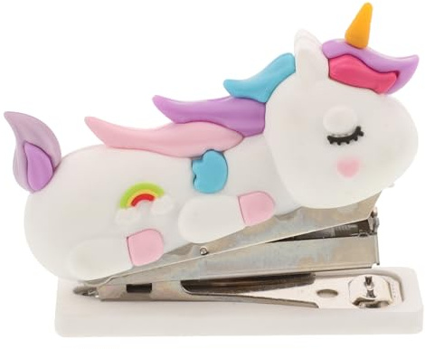 Alipis Graffettatrice Unicorno Mini Portatile per Ufficio e Scuola Spillatrice Tascabile Compatta Facile da Usare e Trasportare per Studenti e Scrivanie Design Carino e Resistente