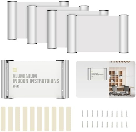 awagas 5 Stück Büro Türschild A6, Selbstklebend Infoschild 148 x 105mm | Aluminium Büroschild mit Klarem Abdeckung, Seitenöffnung Design, Horizontal & Vertikal Montierbar für Büro Schule Geschäft