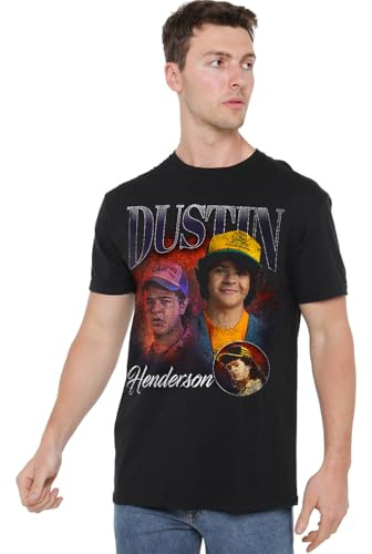 Stranger Things Dustin Homage T-Shirt Unisexe, Noir, S