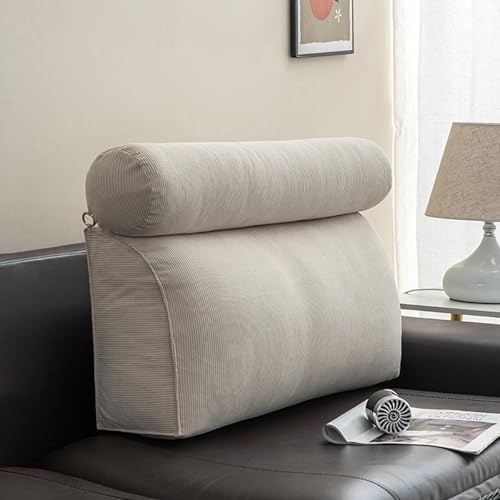 EXZFW RüCkenkissen Lesekissen für Bett und Sofa, Bettkissen Wandkissen Keilkissen BettstüTzkissen, RüCkenlehne Kissen, RüCkenpolster Bett, LendenwirbelstüTze, Couch Kissen Groß,Off White