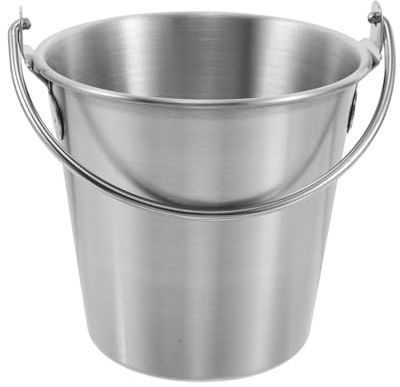 Veemoon Seau récupérateur de graisse pour barbecue - Seau en acier inoxydable - Récipient à huile en métal de 0,7 L avec poignée - Petit récipient - Accessoire pour barbecue, camping, pique-,