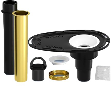 XuQiZZpp Set di scarico autoportante per vasca con cordiera in ottone, completa lo scarico autoportante per un'installazione rapida e senza disordine