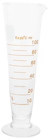 Mikinona Vaso Medidor de Vidrio Triangular de 100 Ml Escala Clara Resistente al Calor para Laboratorio Químico y Medición Precisa de Líquidos en Experimentos Científicos
