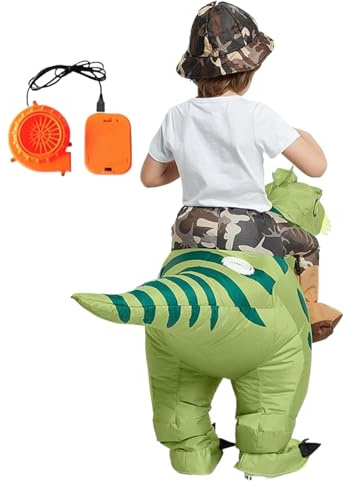 Dinosaurier Kostüm - Polyester | Dinosaurier Outfit für Kinder und Erwachsene | Halloween Halbkörper Reittier Reittier Reittier mit Gebläse für Karneval Party Lustige Kostüme