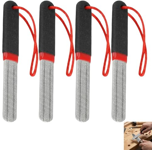 4 pezzi di affilatura a gancio doppio lato – Affilatrice a gancio in materiale diamantato – Affilatrice per ganci affilati – Strumento di affilatura compatto e leggero – Accessori per esterni