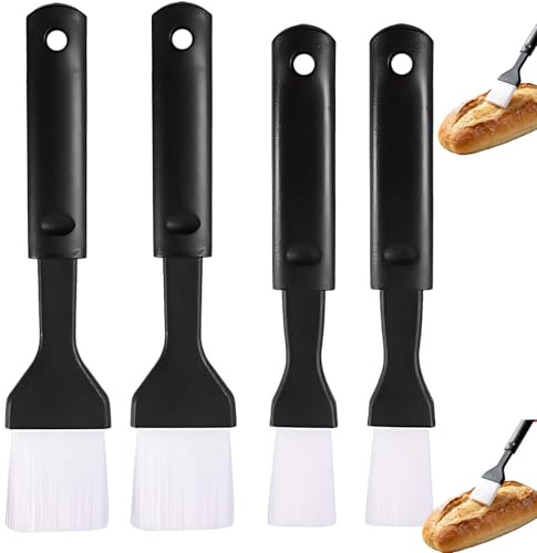 4 Pcs Pastry Brushes, Bpa-Free Basting Brush Nonstick Silicone, Heat Resistant Cooking Brush, BBQ Brushes for Grilling, Pastry, Stirring, Baking, Cooking