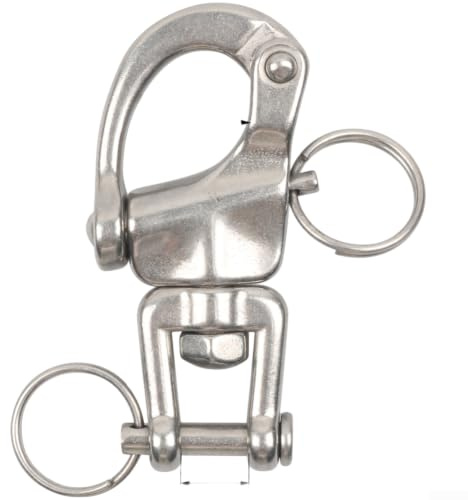 316 Stainless Steel Shackle with Quick Release, Marine Sailing Boat Shackle, Quick Release, Halyard, Reflective Key Chain and Safety Markings (A)
