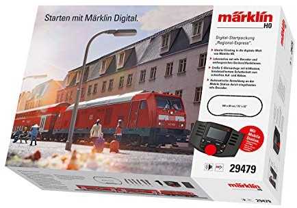 Märklin 29479 - Kit di avviamento Digitale Regional-Express, Traccia H0 modellino Ferroviario, Molte funzioni Audio, con Mobile Station e binari C