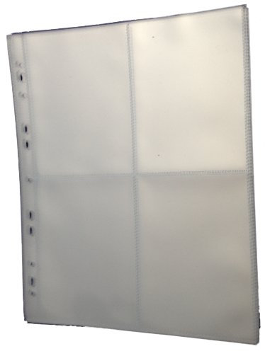 10 x A4 Collector - Storage Album Pages - Acid Free - Postcards - Trading Cards - Photography (4v Pockets)