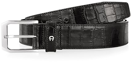 Aigner Klassische Glattledergürtel, schwarz (100 cm, 0007 Black)