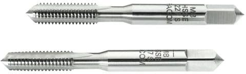 Jeu de 2 Tarauds au cobalt 8 x 1,25mm ébaucheur et finisseur