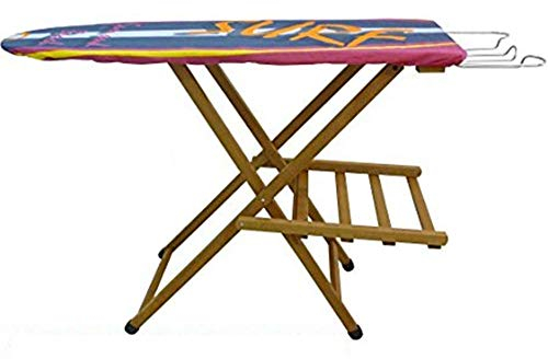 Asse da stiro modello LADY in legno massello con portacaldaia zincato (Noce)