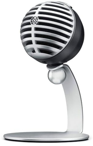 Shure MV5 Digital Condenser Microphone with Cardioid - Plug-and-play with iOS, Mac, PC, Onscreen Control w/ShurePlus MOTIV Audio App, Includes USB and Lightning Cables (1m each) - Gray w/Black Foam