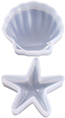 Amosfun Silikonform Sternförmig Für Resin Gießen Seestern Muschel Gussformen 3D Diy Bastelformen Für Haushalt Dekoration Und Urlaub