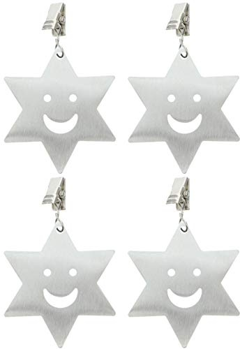 Tomaibaby 4 Piezas de Acero Inoxidable en Forma de Estrella Mantel Clip Pesas Perchas Soporte Cubierta de Mesa Abrazaderas para Cocina Jardín Fiesta Picnic Decoraciones