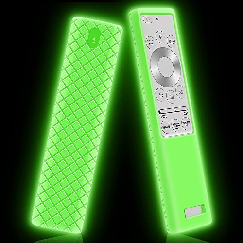 Funda de Silicona para Mando Samsung BN59-01311G BN59-01311B BN59-01265A BN59-01358B Antideslizante Carcasa de Protectora Compatible con Mando TV Samsung (Glow Green)