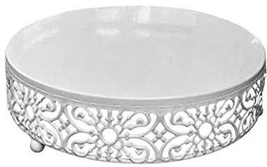 Tortenständer Tortenplatte, Runde Metall Kuchenständer, Cupcake Servierteller, Hochzeitstortenständer für Süßigkeiten, Kekse, Obst, Geburtstag, Hochzeitsfeier Fest7.8/9.8/11.8inch,Weiß,10 IN