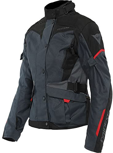 Dainese - Tempest 3 D Dry Lady, Motorradtourenjacke Für Damen, Wasserdichte Jacke, Herausnehmbares Thermofutter, Schulter Und Ellbogenschutz, Eisgrau/Schwarz/Lavarot, 42