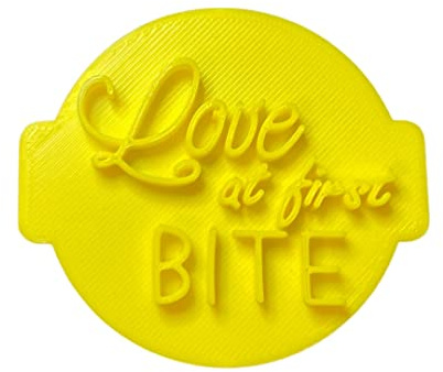 The Cookie Cutter Hub Love at First Bite Embosser No 97 /Stamp for Cupcakes Fondant Icing Clay Cake Baking Decoration
