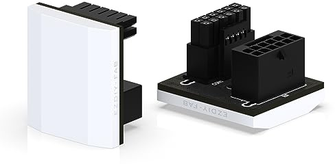 EZDIY-FAB 12VHPWR 12+4 Pin Winkelstecker Stromadapter Slim Type für RTX40' Serie Grafikkarten,Unterstützt 600W Leistung,Kompatibel zu RTX4090,4080,4070ti -180 Grad RVS Type-Weiß