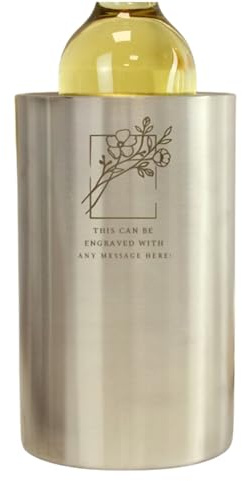 Personalised Botanical Wine Cooler. Engraved with Any Message Over 3 Lines.