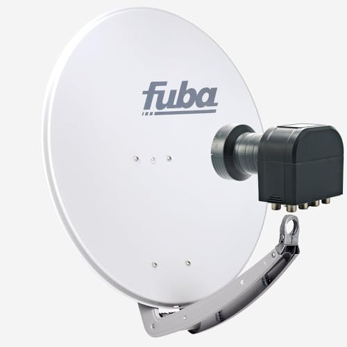Fuba Sat Anlage 8 Teilnehmer | DAA 780 G Satellitenschüssel 80cm Alu hellgrau (Testergebnis: ausgezeichnet)* + Fuba DEK 818 Octo LNB 8 Teilnehmer (DVB-S2, HDTV, UHD 4K/8K, 3D) mit LTE-Störfilter