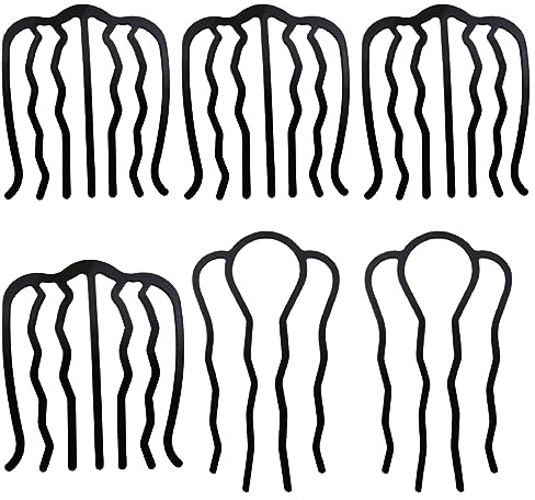 JITNGA 6 Stück Haar Gabel U-Förmig Updo Bun Haar Pin Stick Vintage Hair Styling Tool Zubehör Für Frauen Mädchen (Schwarz)
