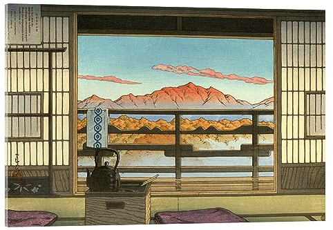 Posterlounge Morgens im Hot-spring Resort in Arayu Acrylglasbild von Kawase Hasui 90 x 60 cm Wandbilder Wanddeko