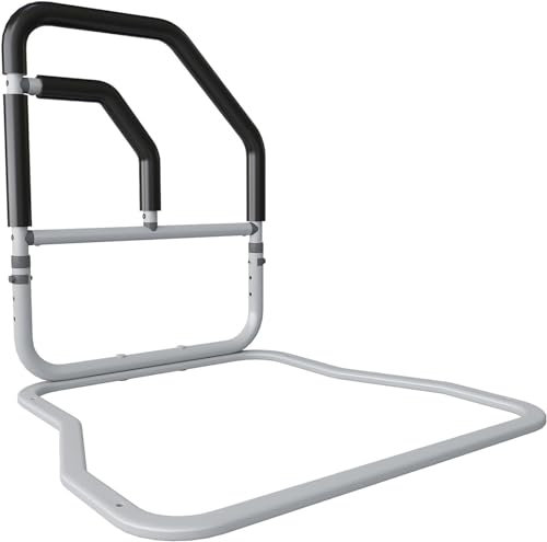 CEEBUS Sicherheits-Bettgitter, Nachttisch-Armlehne, Betthilfsschiene mit Zwei Haltegriffen, Bettschutzgitter, Verstellbarer Betthilfs-Haltegriffgriff for ältere Erwachsene