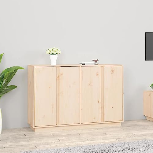 CKioict Buffetschrank modern Küchenschrank Vitrinenschrank Sideboard 120x35x80 cm Massivholz Kiefer für Schlafzimmer & Wohnräume & Büro