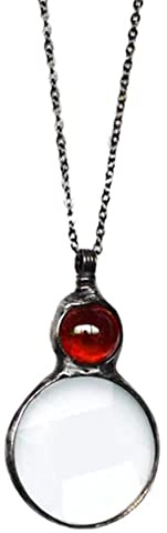 Lente d'ingrandimento per lettura collana lunga da donna design moda collana con lente d'ingrandimento regalo per la mamma ciondolo occhiali aiuto lettura per lettura, gioielli, cucito