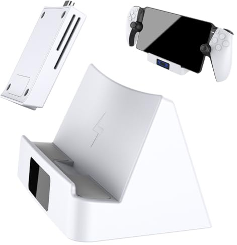 Miimall Charging Station Compatible with PlayStation Portal Remote Player Charging Stand, [with USB Type C Charging Cable] [LED Light Indicator] Portable Charging Dock Station for PS5 Portal, White