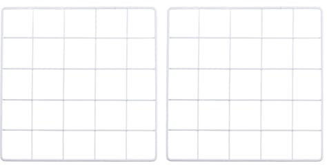 PATIKIL 10x10 Inch Wall Grid Panel, 2 Pcs Metal Wire Photo Wall Decorative Grid for Photo Display Hanging Picture Memo Home Decorations, White