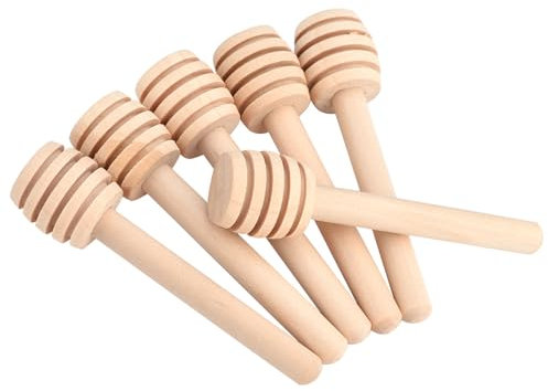 HAOHIZE Wooden Honey Mixing Stirrer, 50Pcs/Set Honey Dipper Sticks Household Wood Jam Honey Dipper Honey Stirrer Stick Jar Honey Spoon Dispensing Collecting Stirring Rod Stick (Mini 8CM)