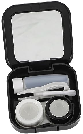 Healvian Contact-Lens Case Flamingo Design Compact Lens Holder for Women Eye Organizer