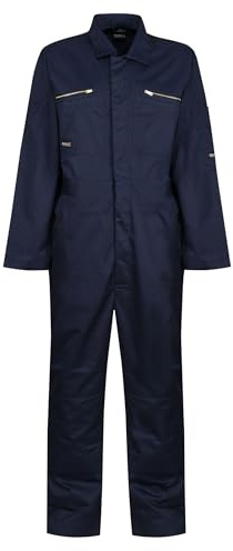 Mens Zip Fasten Durable Workwear Coveralls All-in-One Boiler Suit Overall Dungarees Work Utility Uniform for Garage Carpenter Garden Mechanic