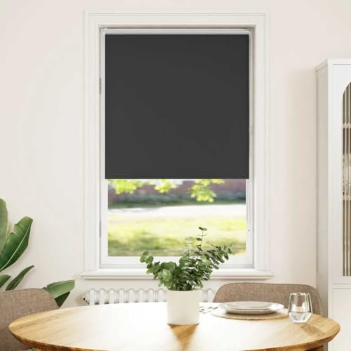 vidaXL Verdunkelungsrollo Schwarz 70x150 cm Stoffbreite 65,7 cm, Rollo, Klemmfix, Thermorollo, Verdunklungsrollo, Klemmrollo, Fensterrollo