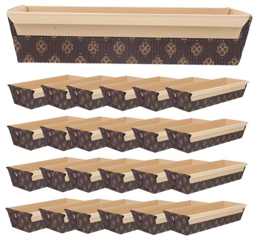 Cabilock Boat Shaped Bread Baking Tray 25pcs Paper Nonstick Khaki