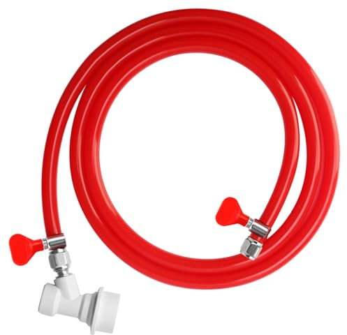 MRbrew Kit de raccord de fût à boule de CO2 de 1,5 m - Ligne de brassage en PVC OD de 0,6 cm avec déconnexion rapide et collier de serrage - Barb pour système de robinet de bière, baril de bière