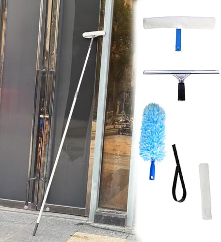 Fensterreinigungsstange 4 m 5 m 6 m 7 m 8 m 9 m 12 m 15 m lange Teleskop-Fensterwaschanlage, große Glasreinigungswerkzeuge für den Außenbereich des Hauses für den Haushalt/Büro/2–3 Stockwerke(16.4ft/5