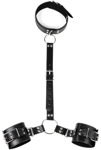 Esposas De Bondage Bdsm,Cómodas Pulseras De Sujeción Para El Cuello Y La Muñeca,Collar Erótico,Kit De Bondage,Juego De Rol De Esclavo,Juguetes Sexuales Fetiche Para Parejas,Color Negro,Talla Úni