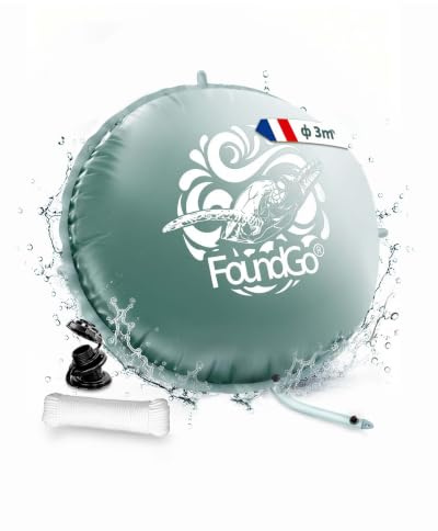 FoundGo Ø 3m Rund Poolkissen Winter - XXL Luftkissen Pool Kissen | Ultradickes Luftkissen Pool Winter Aufblasbares Kissen Pool Ballon Winter Luftsack 3m 360 366 Inkl 2X Seil 4X Reparaturset