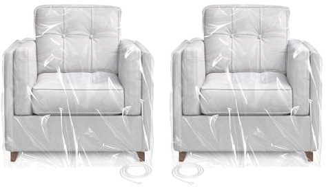 Aoketo Lot de 2 housses de meubles en plastique pour déménagement, housses de protection de chaise robustes, imperméables et résistantes à la poussière, pour fauteuils ou fauteuils inclinables, 165,1