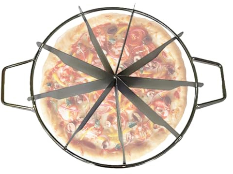 Ahuuen Cortador De Tarta De Queso - Divisor y Marcador de Porciones para Pasteles Tartas Pizza,Herramientas de Cocina de Acero Inoxidable 6/9/10 Porciones para Panadería Doméstica Cafetería