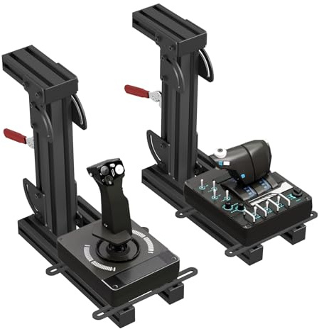 Lot de 2 Supports de Table pour joysticks Logitech, Thrustmaster et VKB Hotas – Compatible avec X52/X52 Pro/X56/X56 Rhino et Plus Encore（Version pliable）
