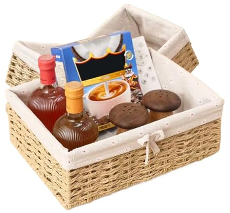 Cesta para Pan | Cesta de Pan de Mimbre - Cestas de Almacenamiento Rústicas Tejidas a Mano 3 Piezas para Verduras Accesorios Encimera Cocina Restaurante Panadería Comedor