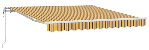 Infällbar markis 300 x 250 cm flerfärgad – UV-skydd och vattenavvisande för terrass, balkong och trädgård – lätt att installera och rengöra
